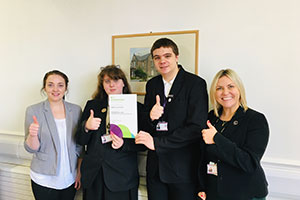 Abbot’s Lea School students with International School Award