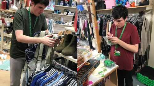 SEND student Ethan working at Bernados